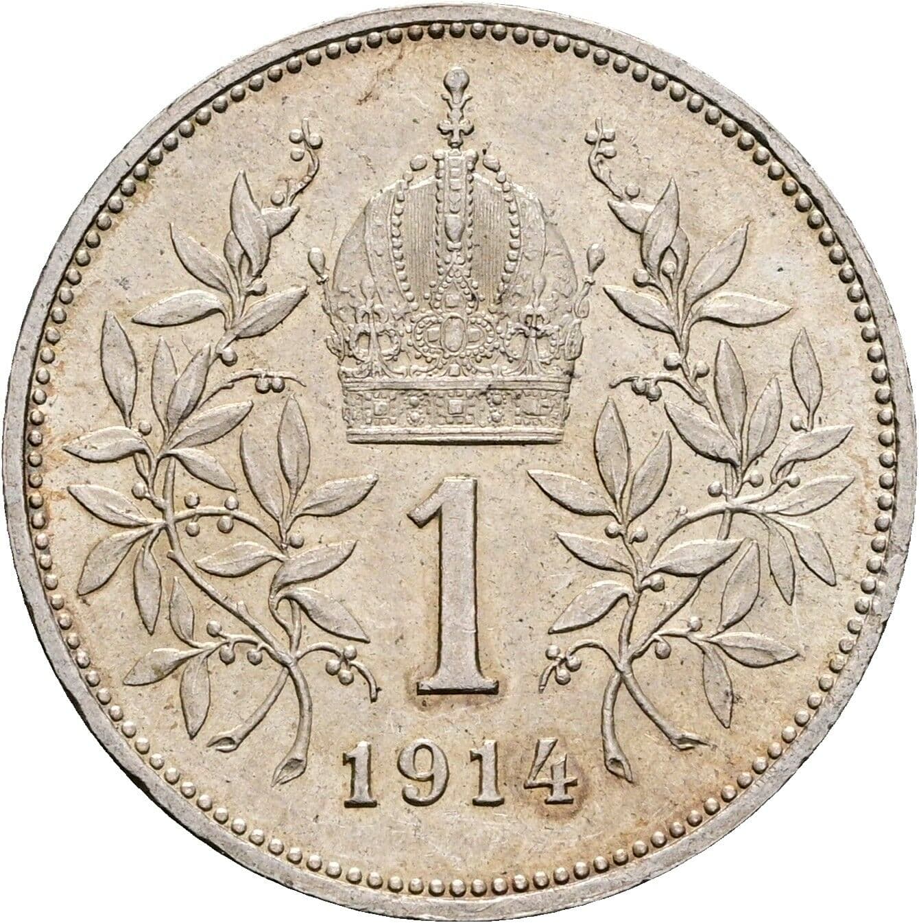1 Krone Franz Joseph I. 1848-1916 1914 – Rückseite