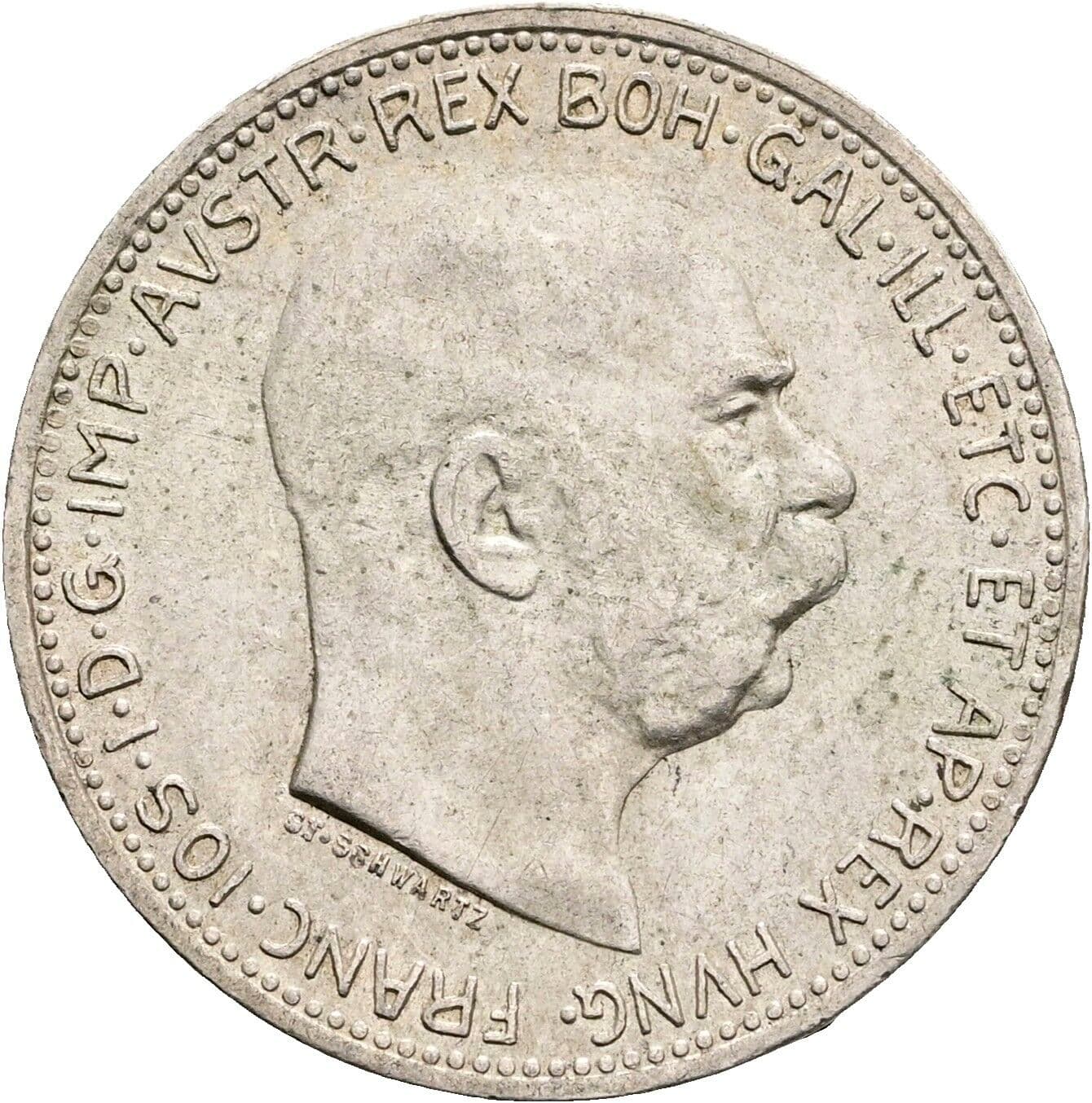 1 Krone Franz Joseph I. 1848-1916 1915 – Vorderseite