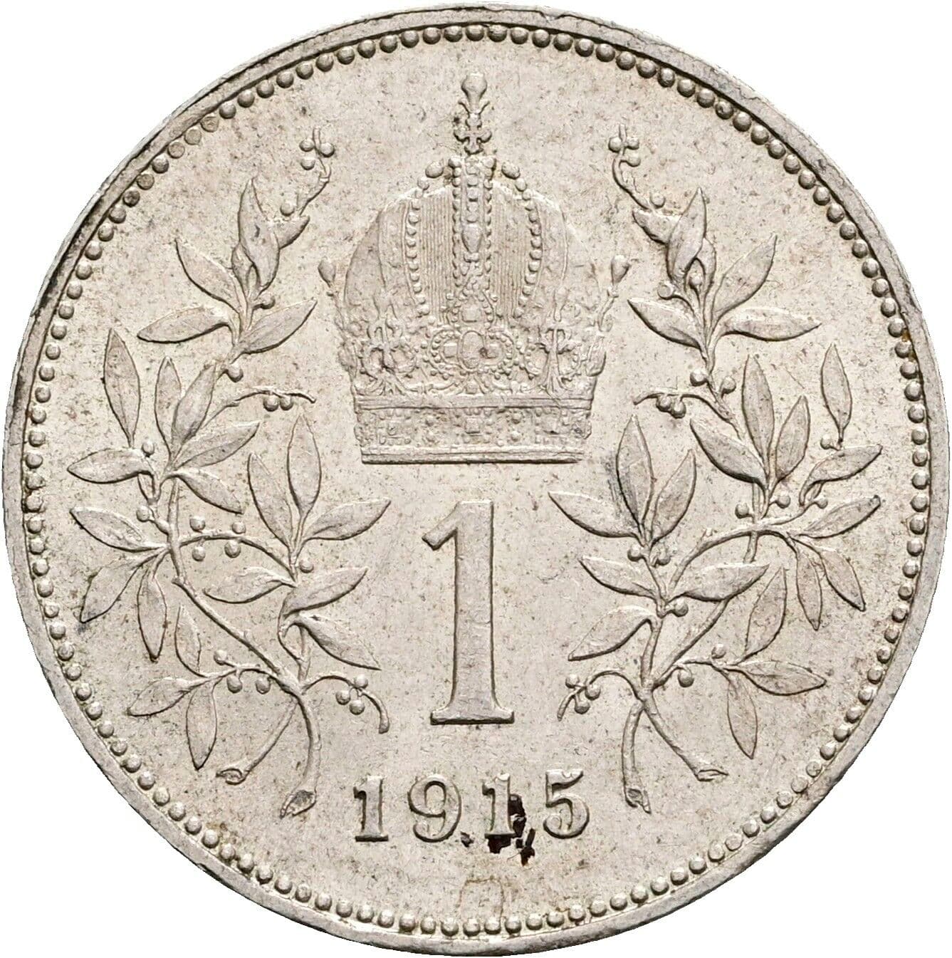 1 Krone Franz Joseph I. 1848-1916 1915, Wien – Rückseite