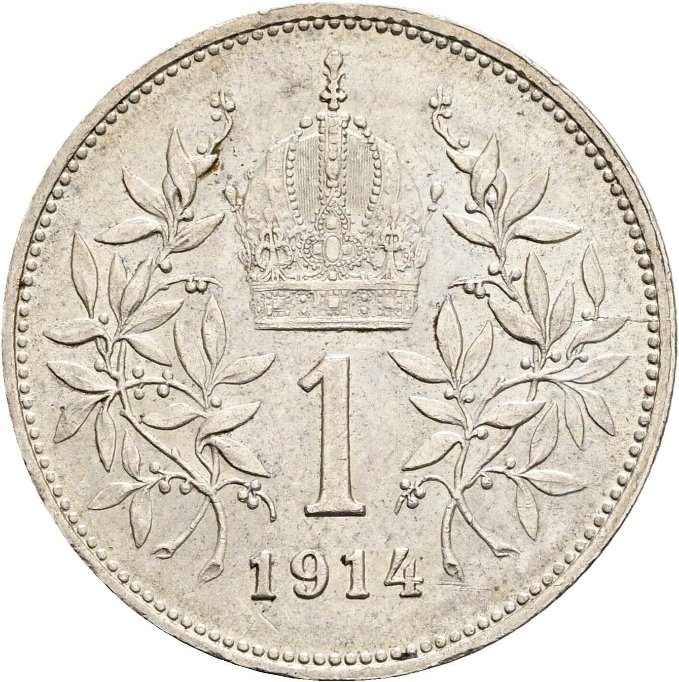 1 Krone Franz Joseph I. 1848-1916 1914 – Rückseite