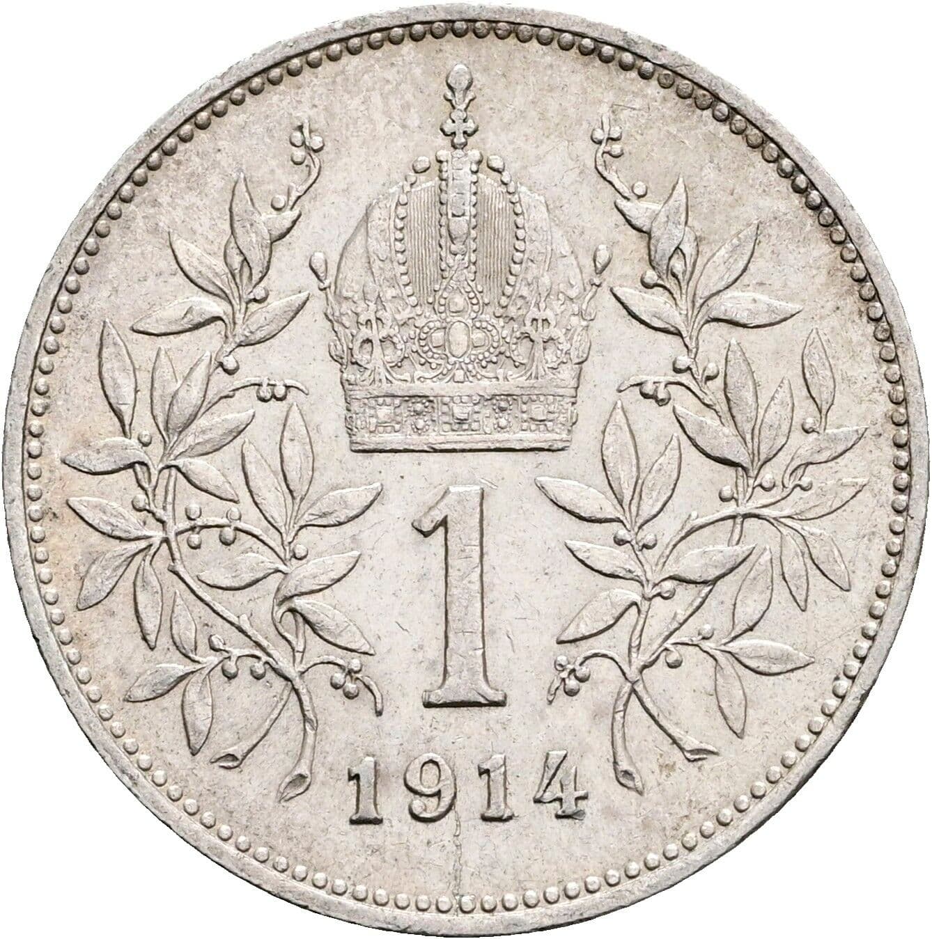 1 Krone Franz Joseph I. 1848-1916 1914 – Rückseite