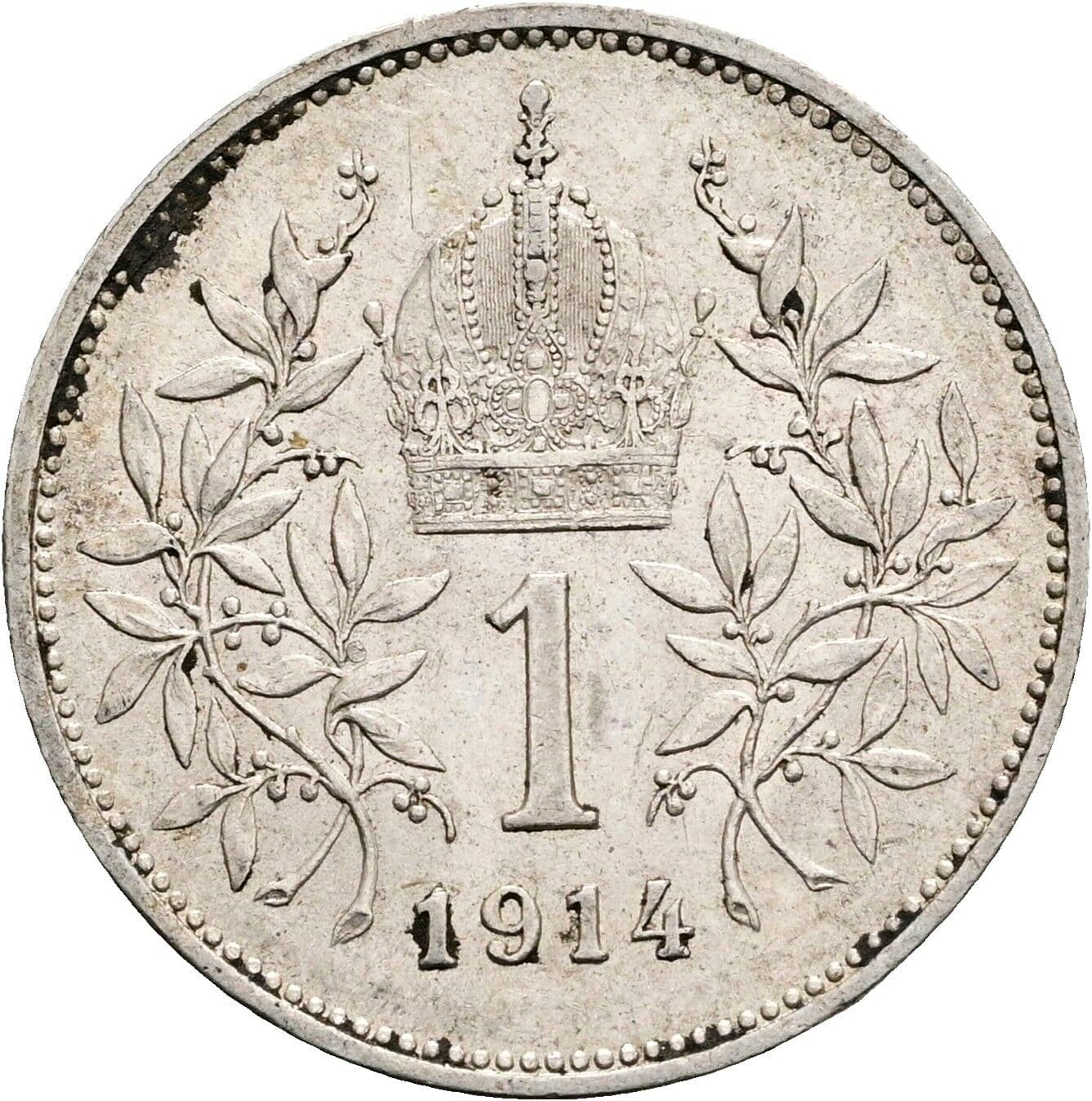 1 Krone Franz Joseph I. 1848-1916 1914, Wien – Rückseite