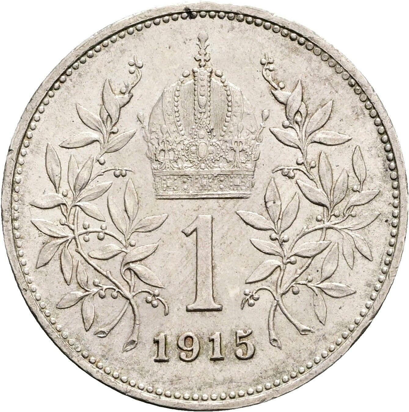 1 Krone Franz Joseph I. 1848-1916 1915, Wien – Rückseite