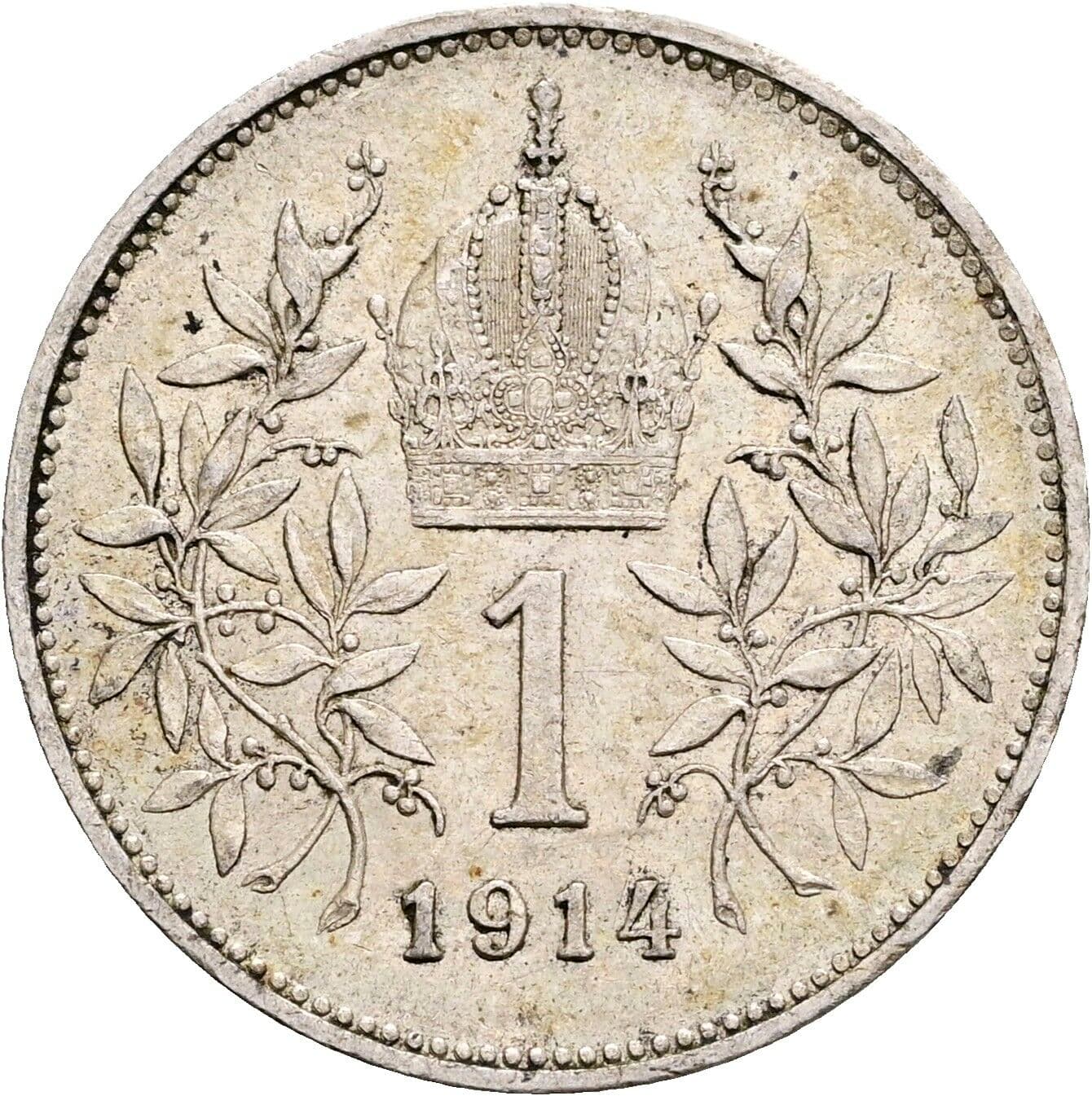 1 Krone Franz Joseph I. 1848-1916 1914 – Rückseite