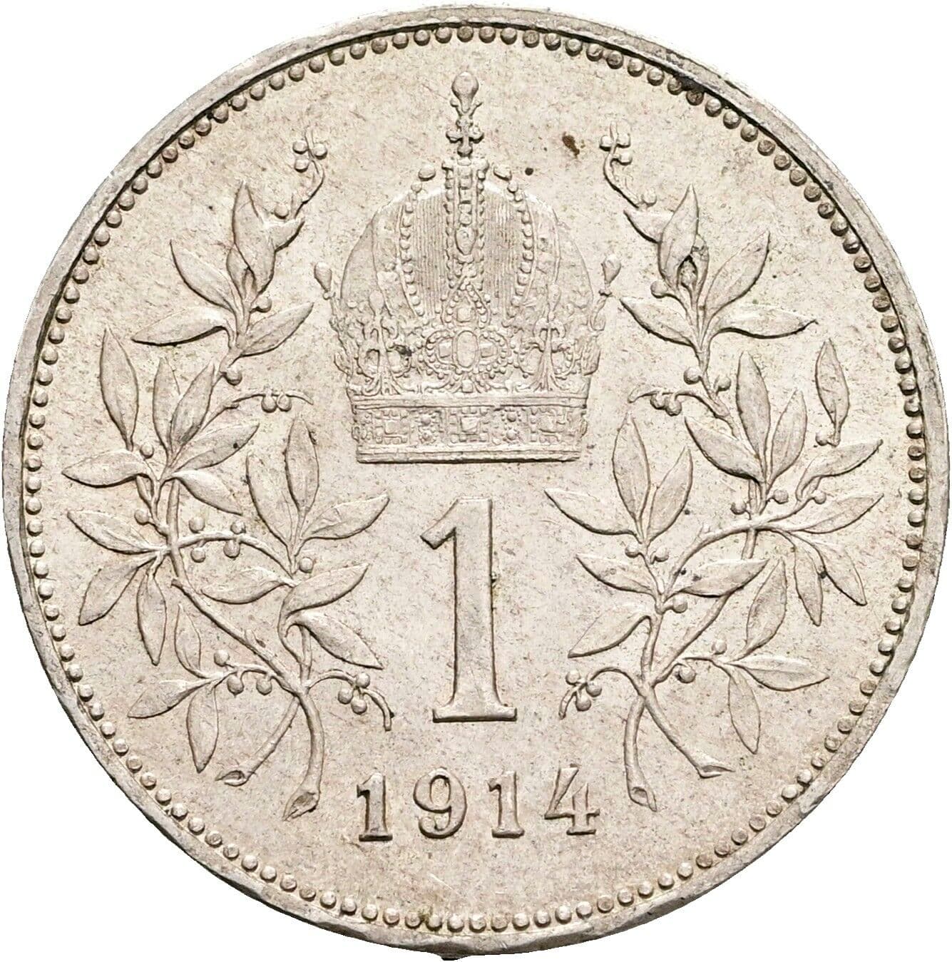 1 Krone Franz Joseph I. 1848-1916 1914 – Rückseite