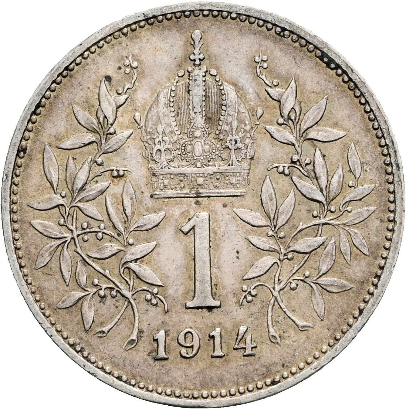 1 Krone Franz Joseph I. 1848-1916 1914, Wien – Rückseite
