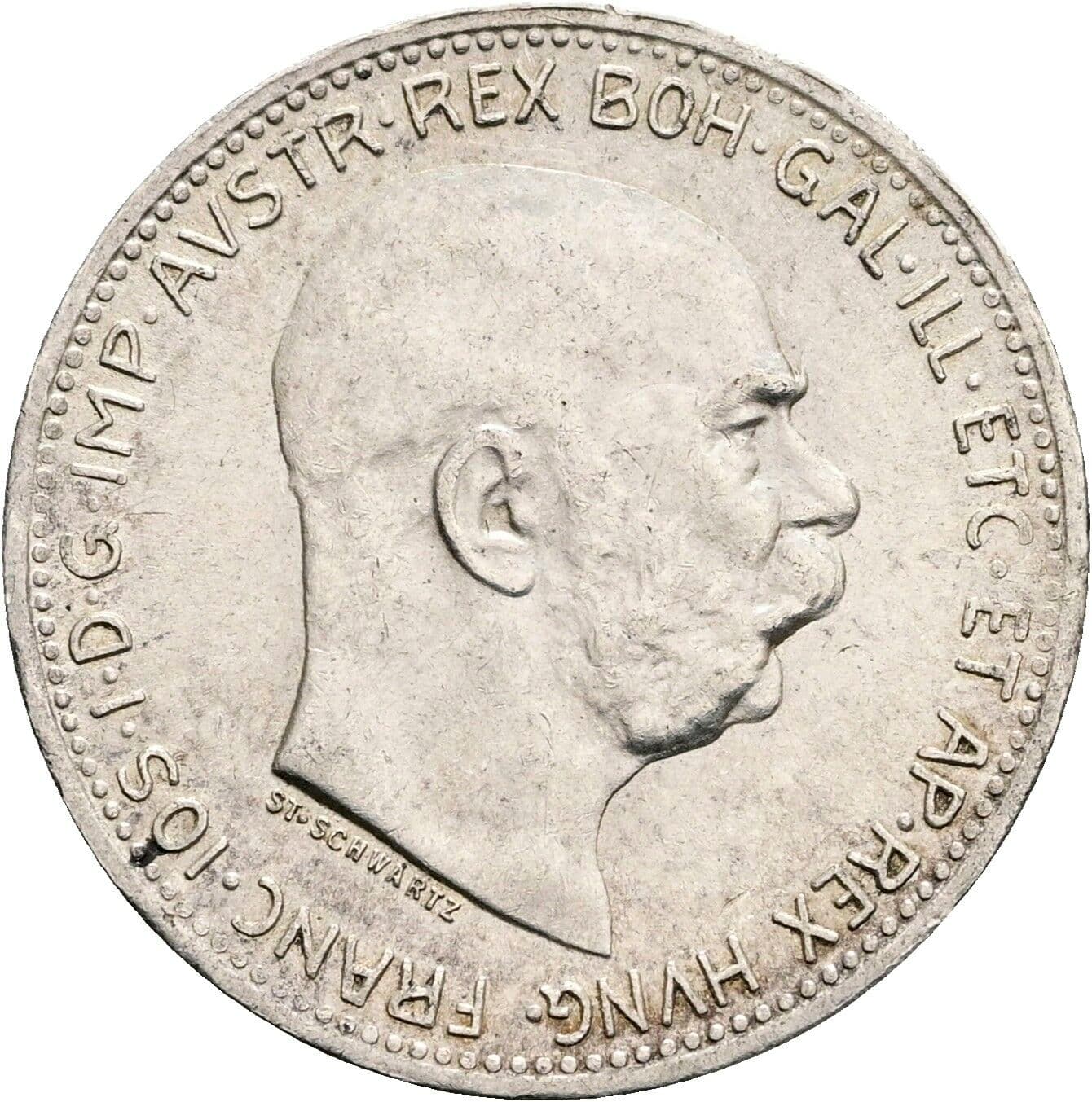 1 Krone Franz Joseph I. 1848-1916 1915 – Vorderseite
