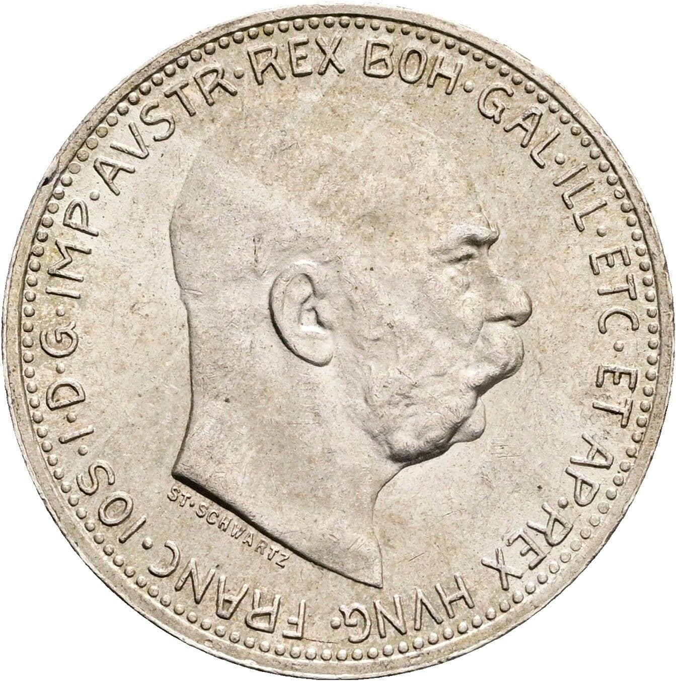 1 Krone Franz Joseph I. 1848-1916 1915 – Vorderseite