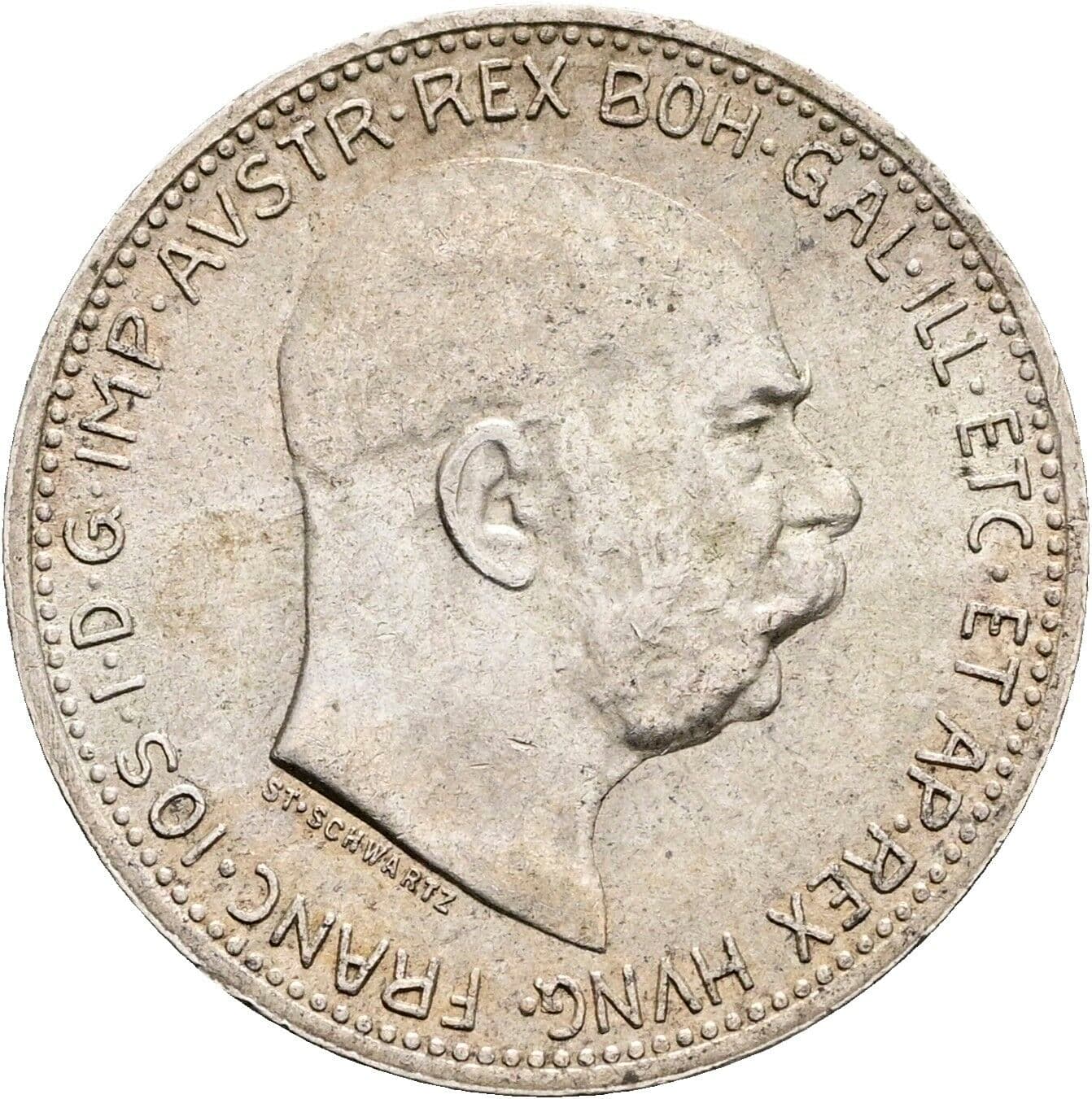 1 Krone Franz Joseph I. 1848-1916 1915 – Vorderseite