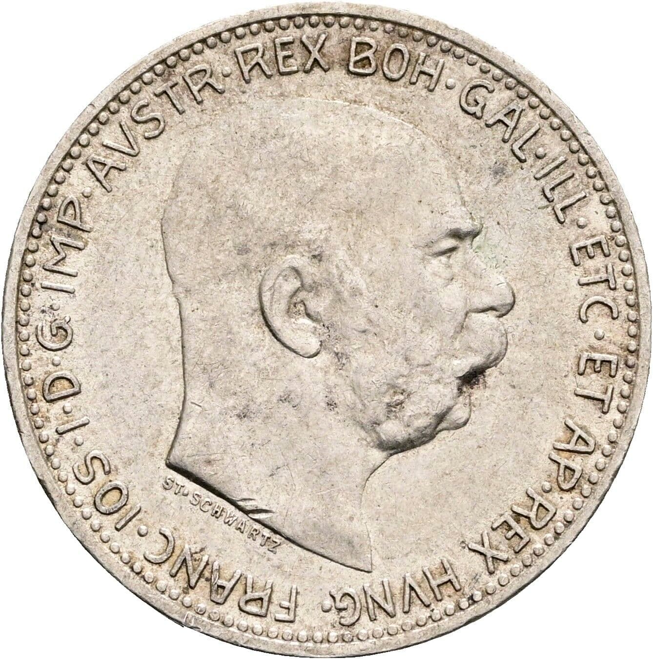 1 Krone Franz Joseph I. 1848-1916 1915 – Vorderseite