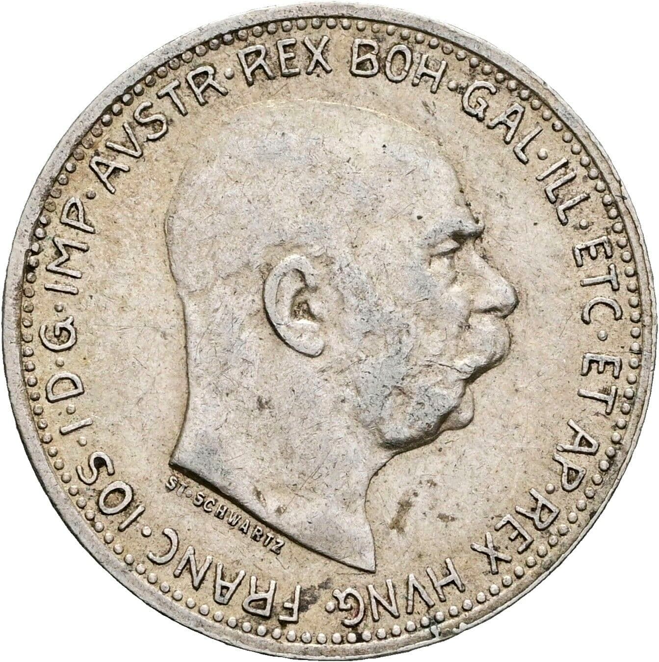 1 Krone Franz Joseph I. 1848-1916 1915 – Vorderseite