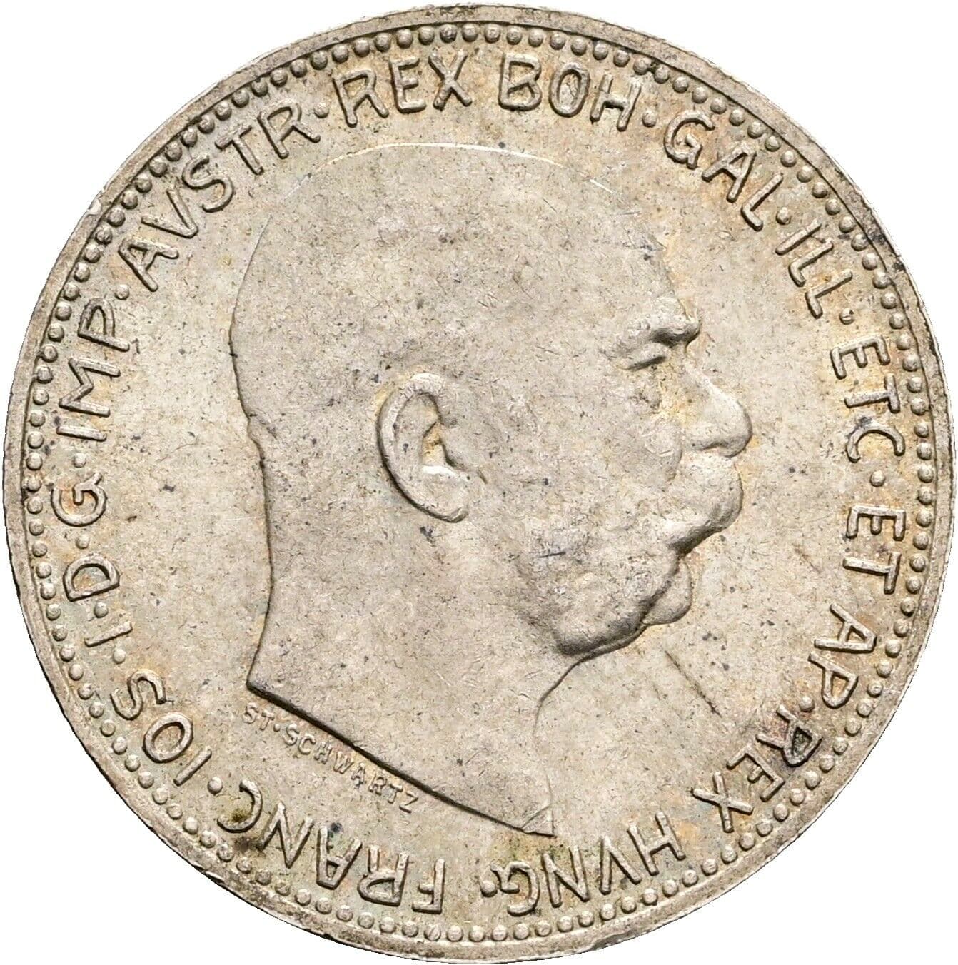 1 Krone Franz Joseph I. 1848-1916 1916 – Vorderseite