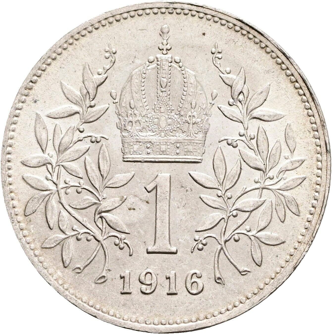 1 Krone Franz Joseph I. 1848-1916 1916 – Rückseite