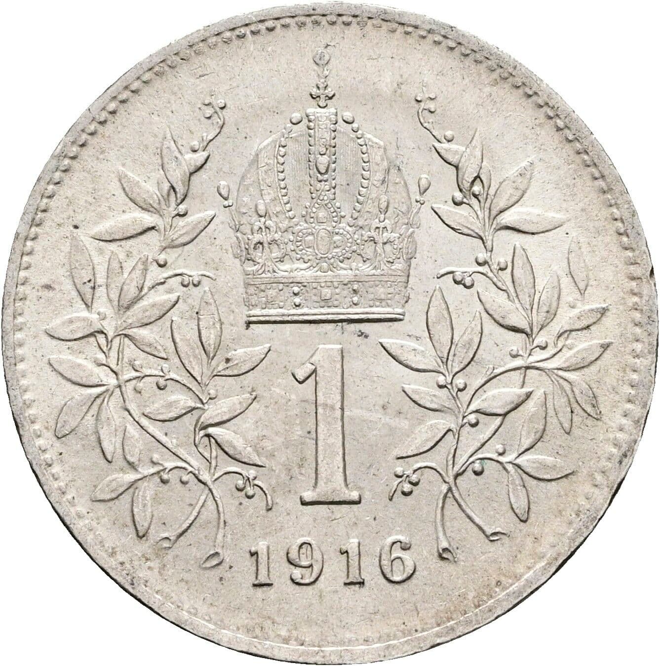 1 Krone Franz Joseph I. 1848-1916 1916 – Rückseite