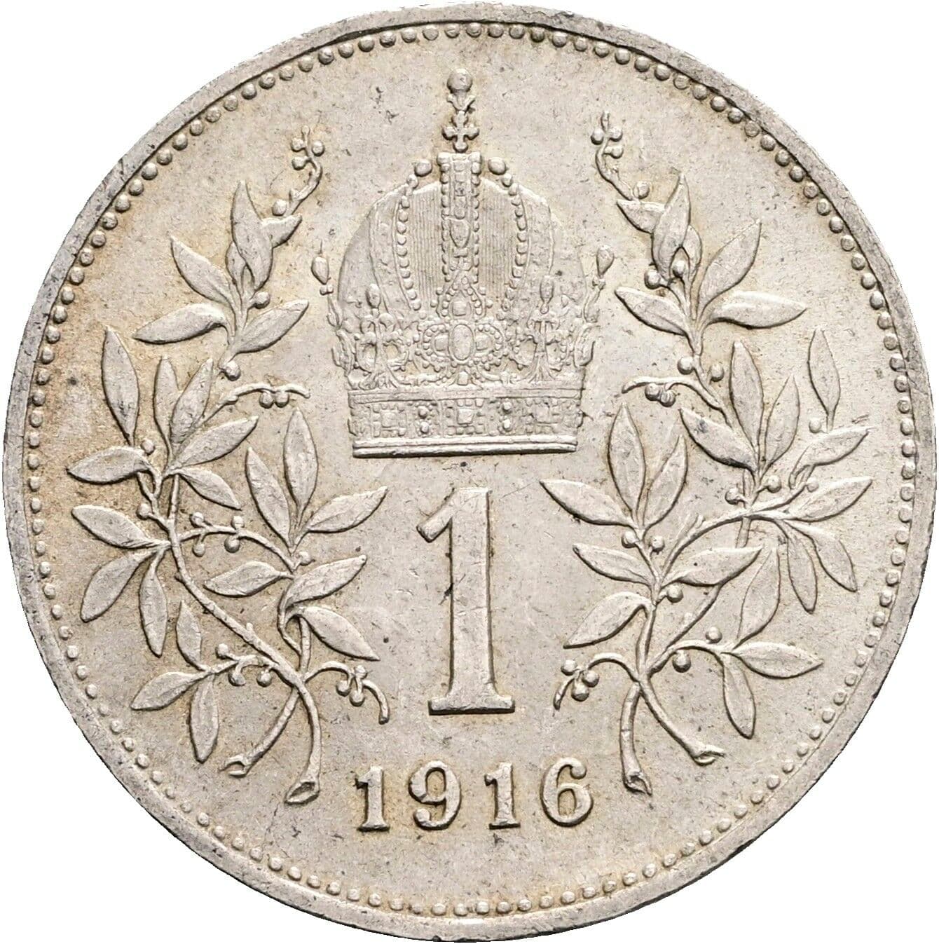 1 Krone Franz Joseph I. 1848-1916 1916, Wien – Rückseite
