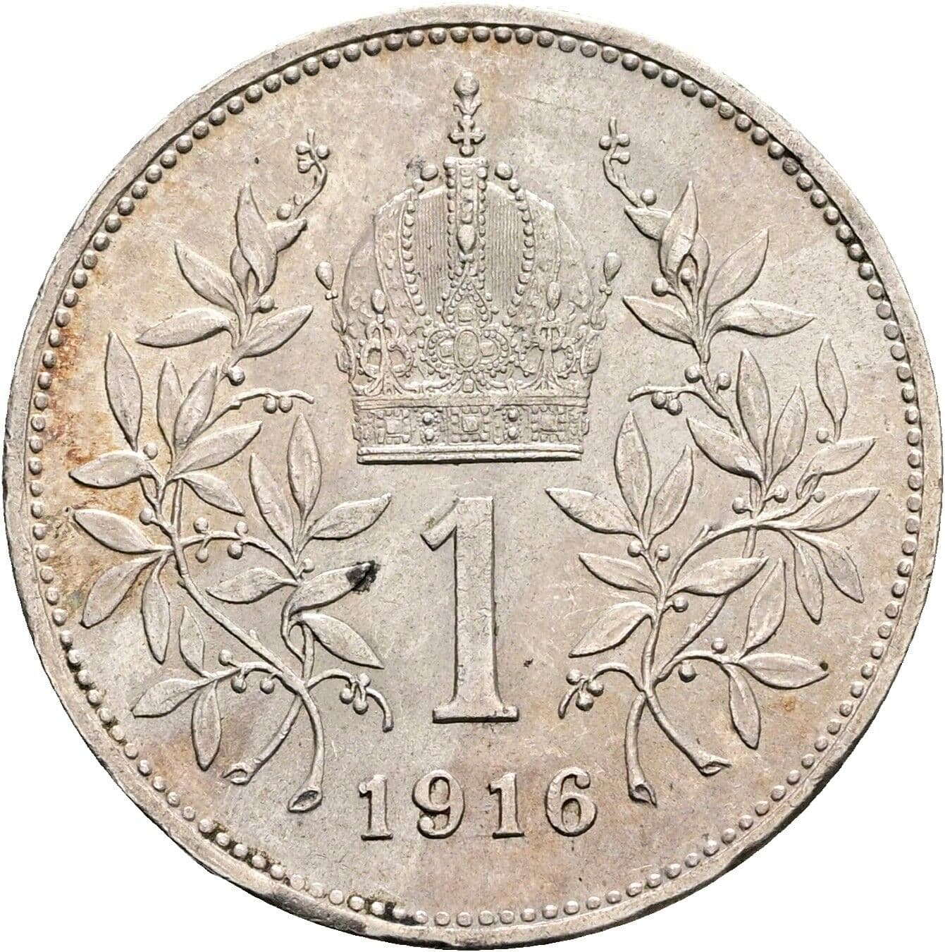 1 Krone Franz Joseph I. 1848-1916 1916 – Rückseite