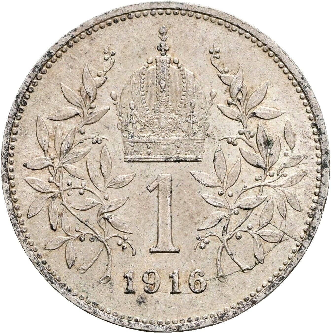 1 Krone Franz Joseph I. 1848-1916 1916 – Rückseite