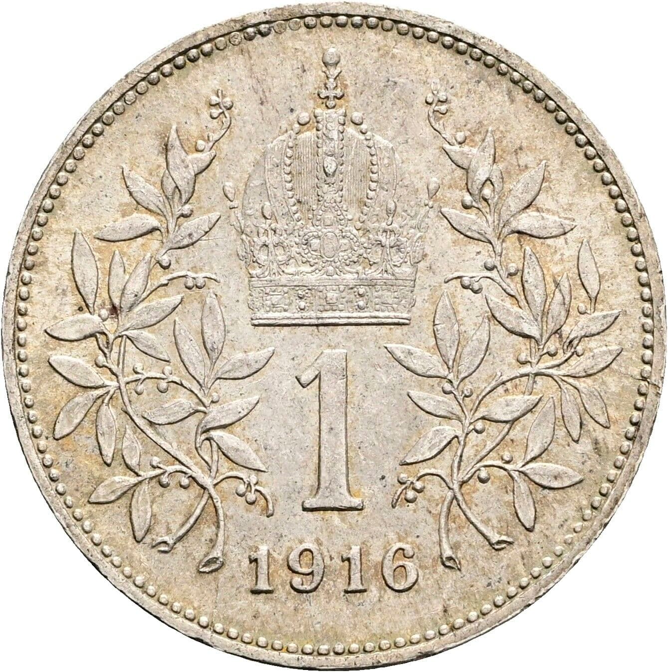 1 Krone Franz Joseph I. 1848-1916 1916 – Rückseite