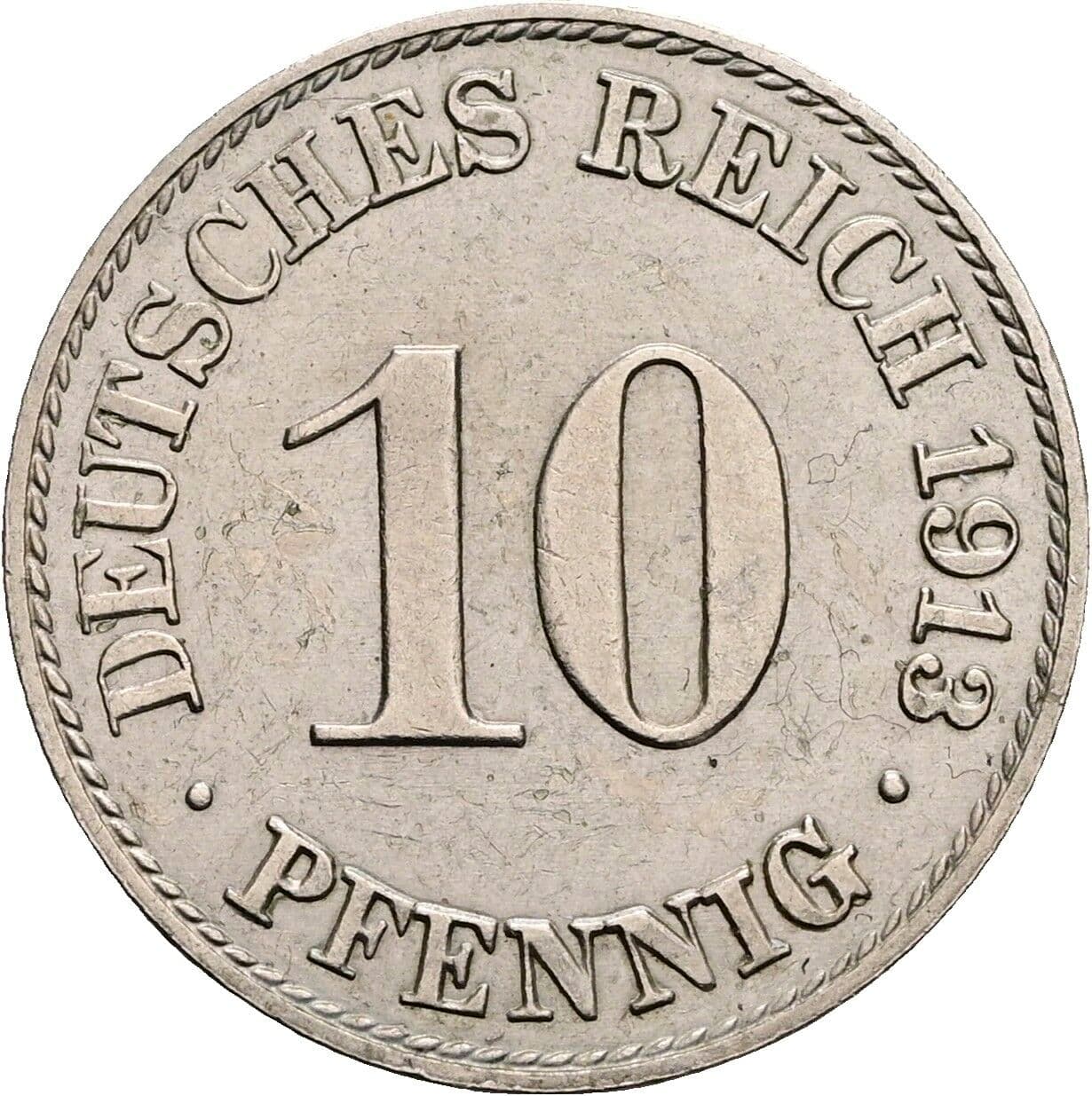 10 Pfennig 1913 A – Vorderseite