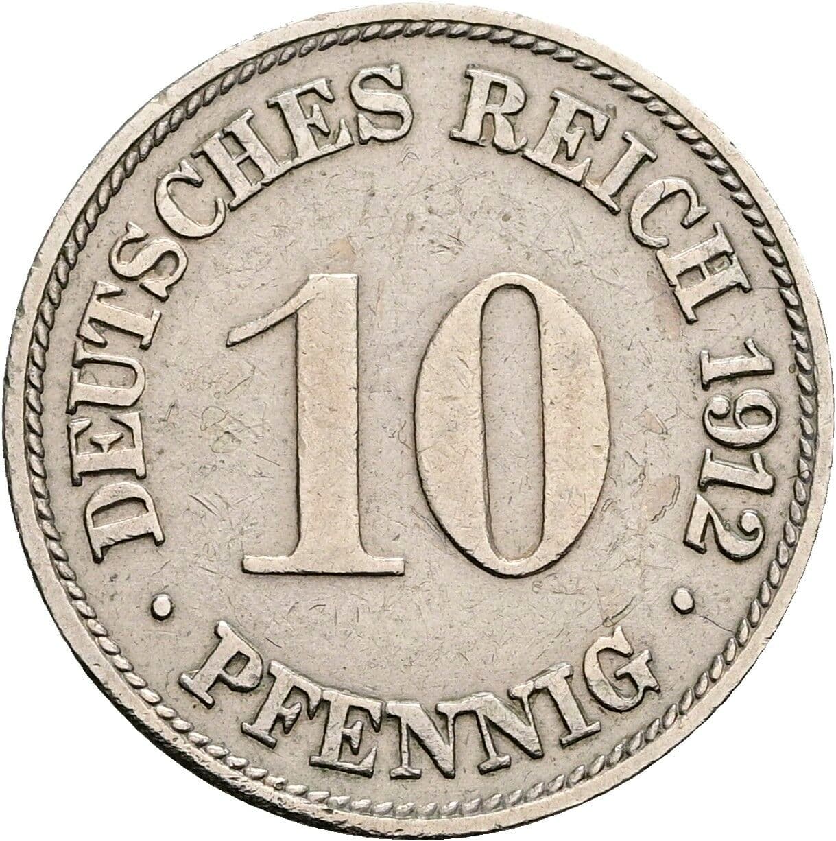 10 Pfennig 1912 G – Vorderseite