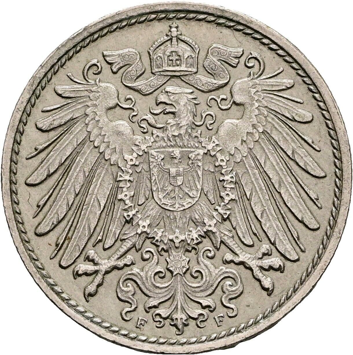 10 Pfennig 1910 F – Rückseite