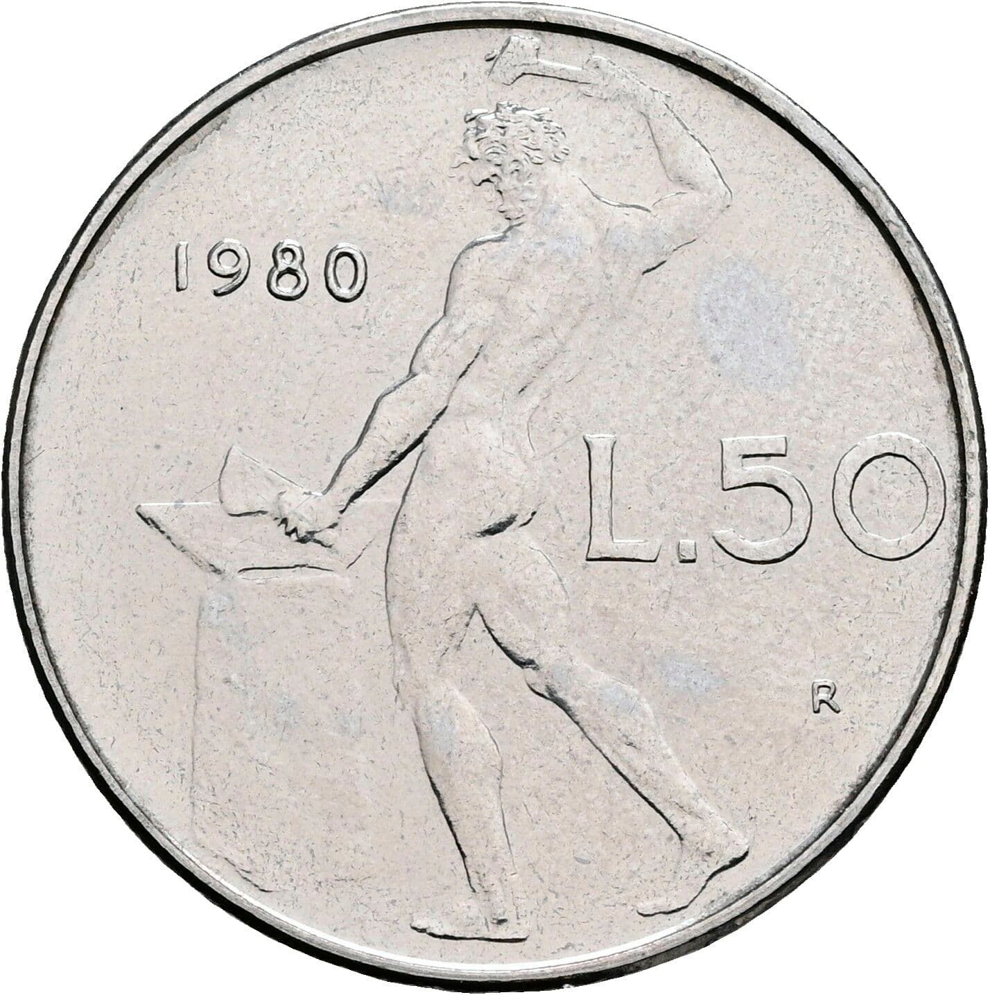50 Lire 1980 – Rückseite
