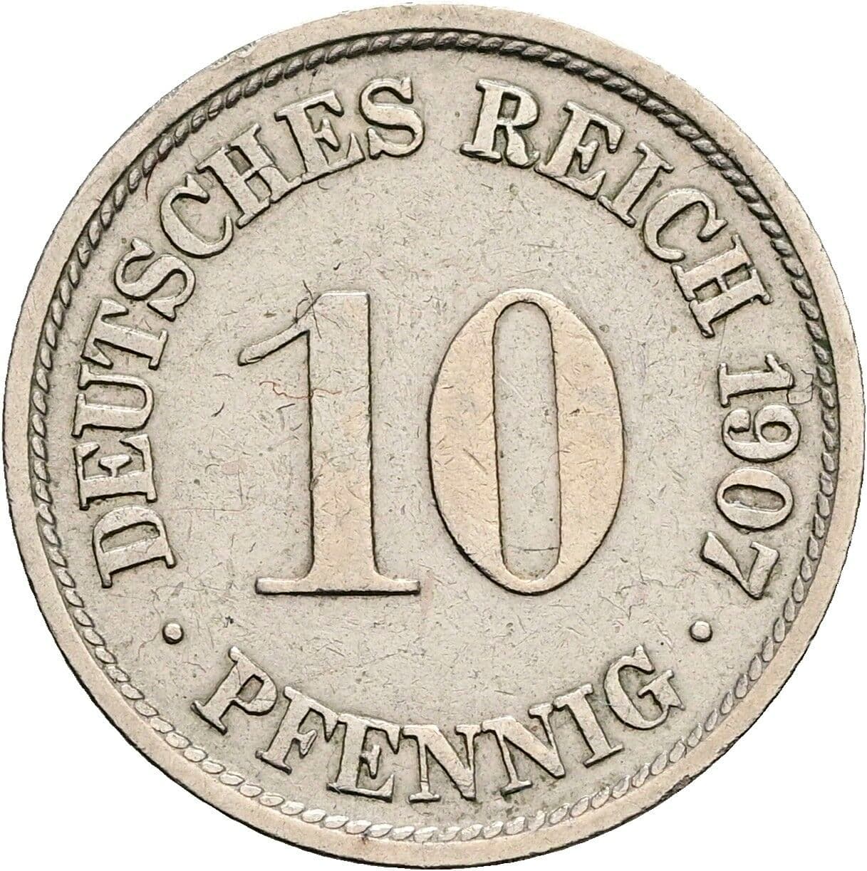 10 Pfennig 1907 F – Vorderseite