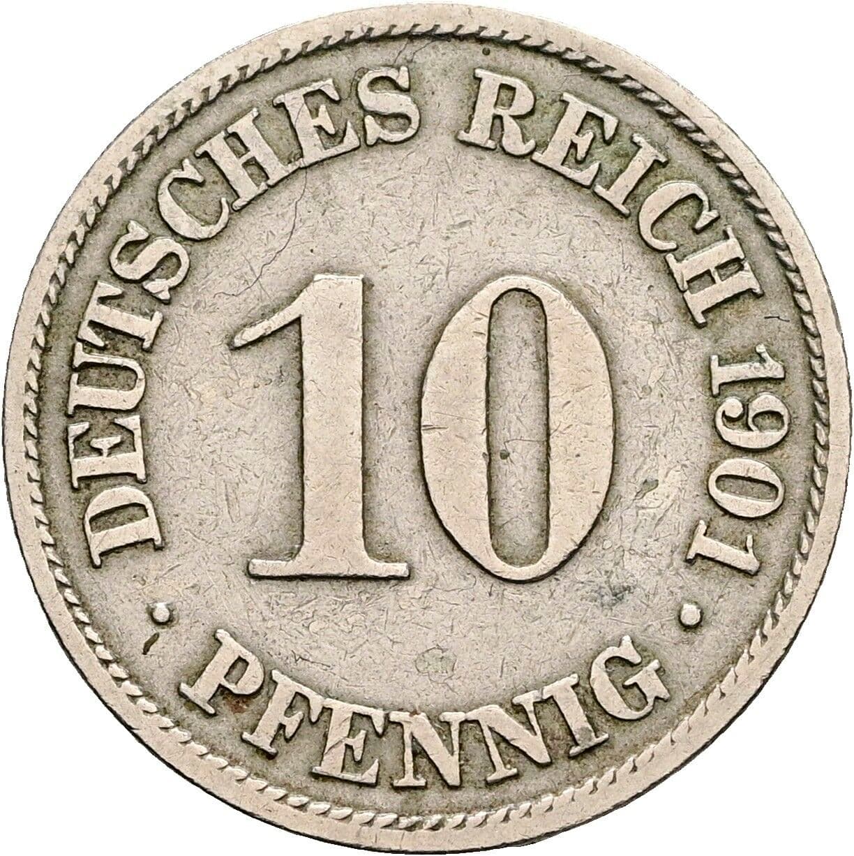 10 Pfennig 1901 A – Vorderseite