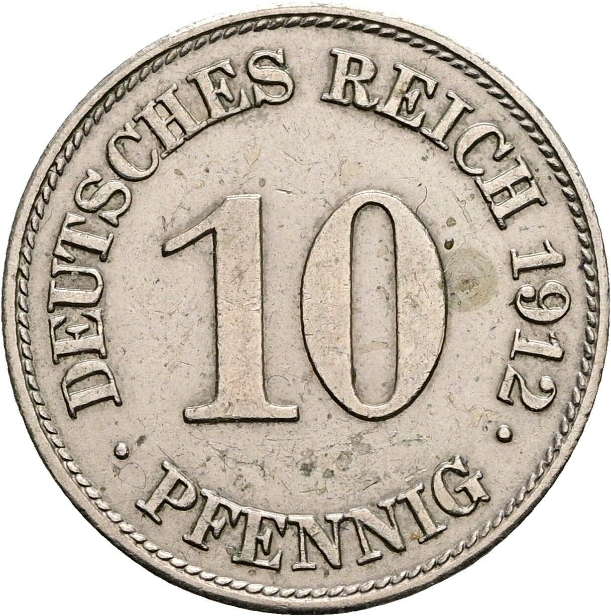 10 Pfennig 1912 E – Vorderseite