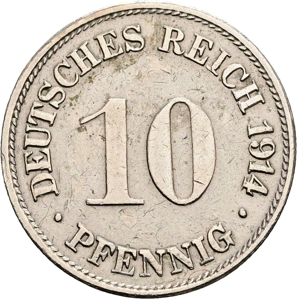 10 Pfennig 1914 G – Vorderseite