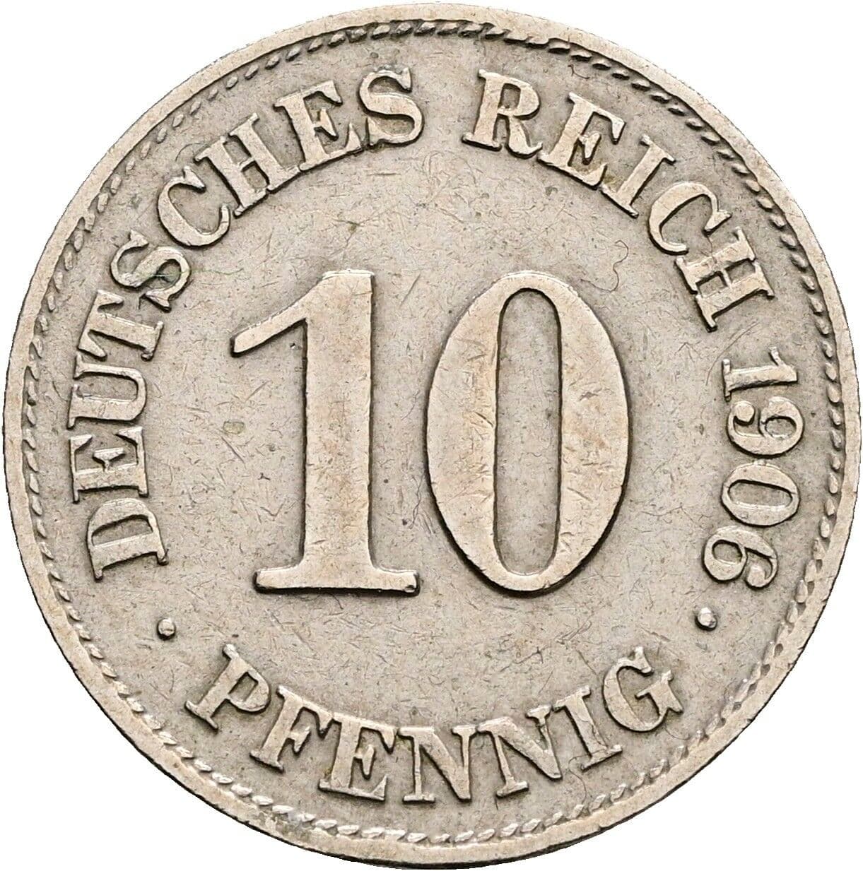 10 Pfennig 1906 E – Vorderseite