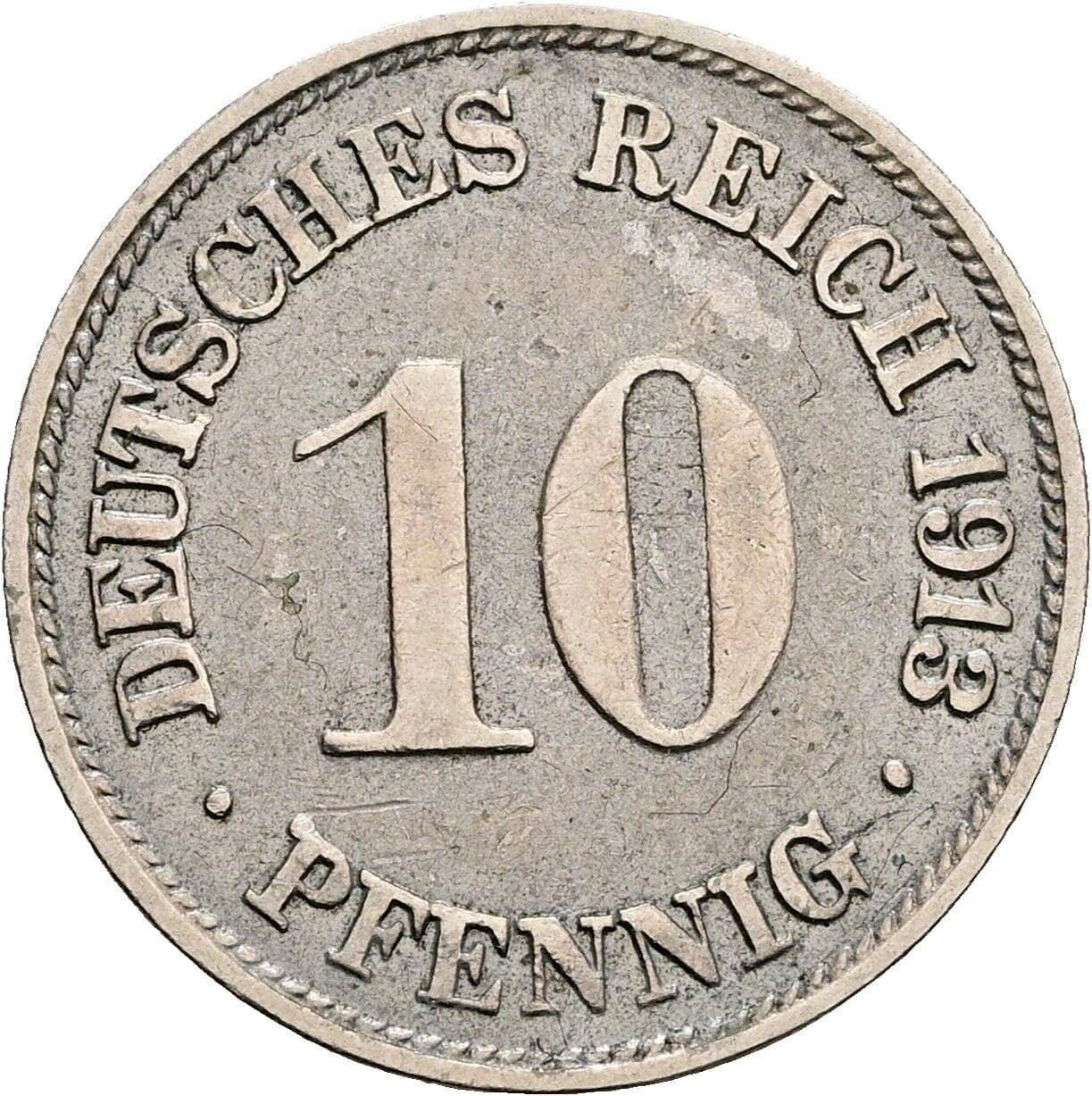 10 Pfennig 1913 G – Vorderseite