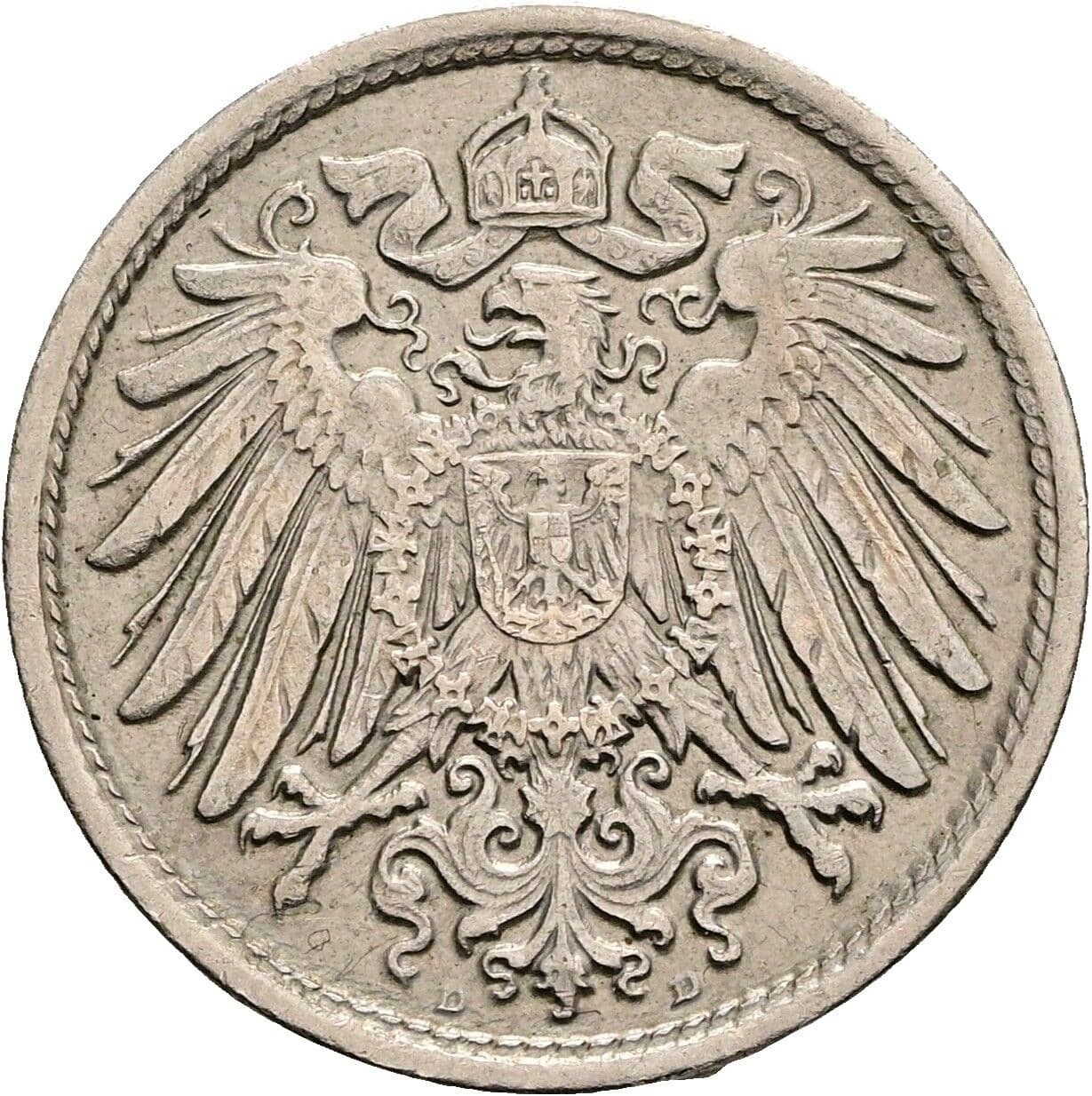 10 Pfennig 1914 D – Rückseite