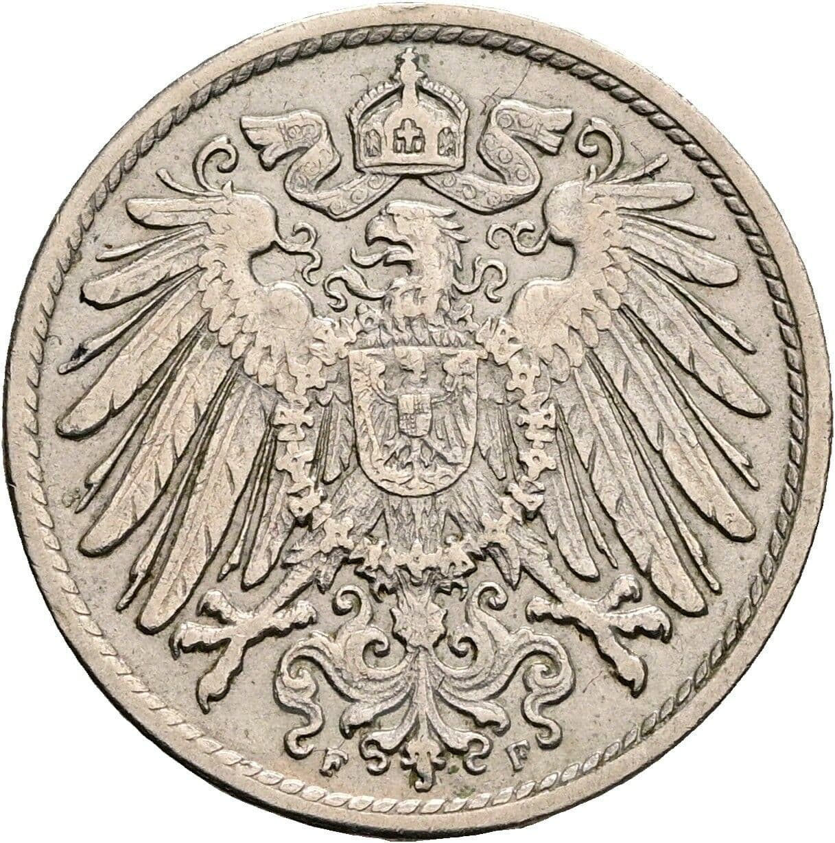 10 Pfennig 1907 F – Rückseite