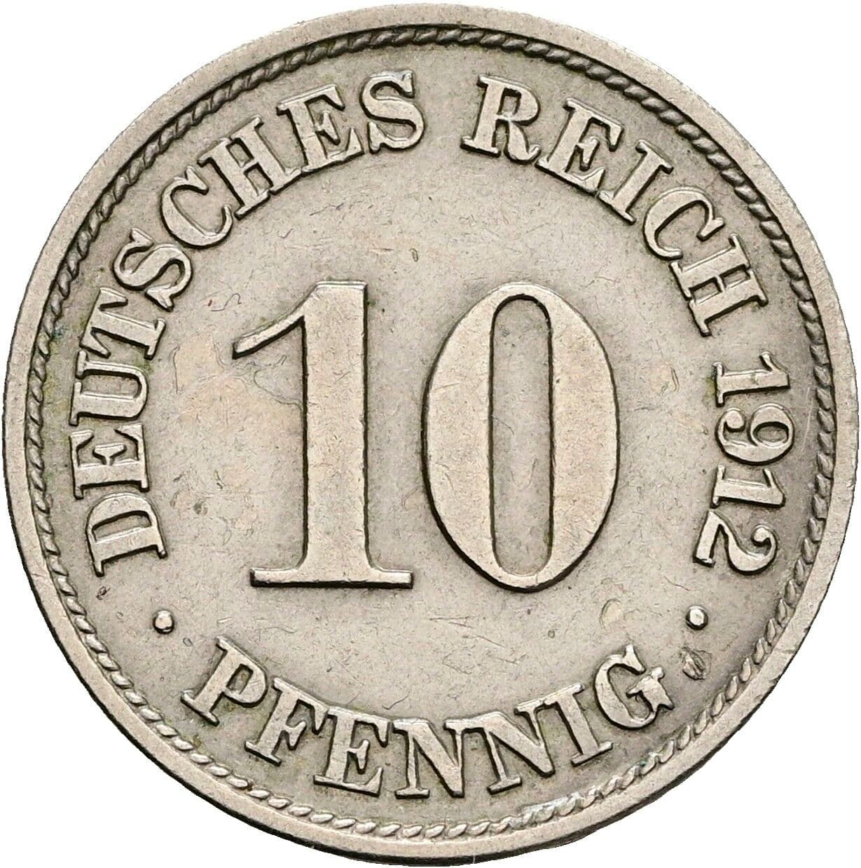 10 Pfennig 1912 J – Vorderseite