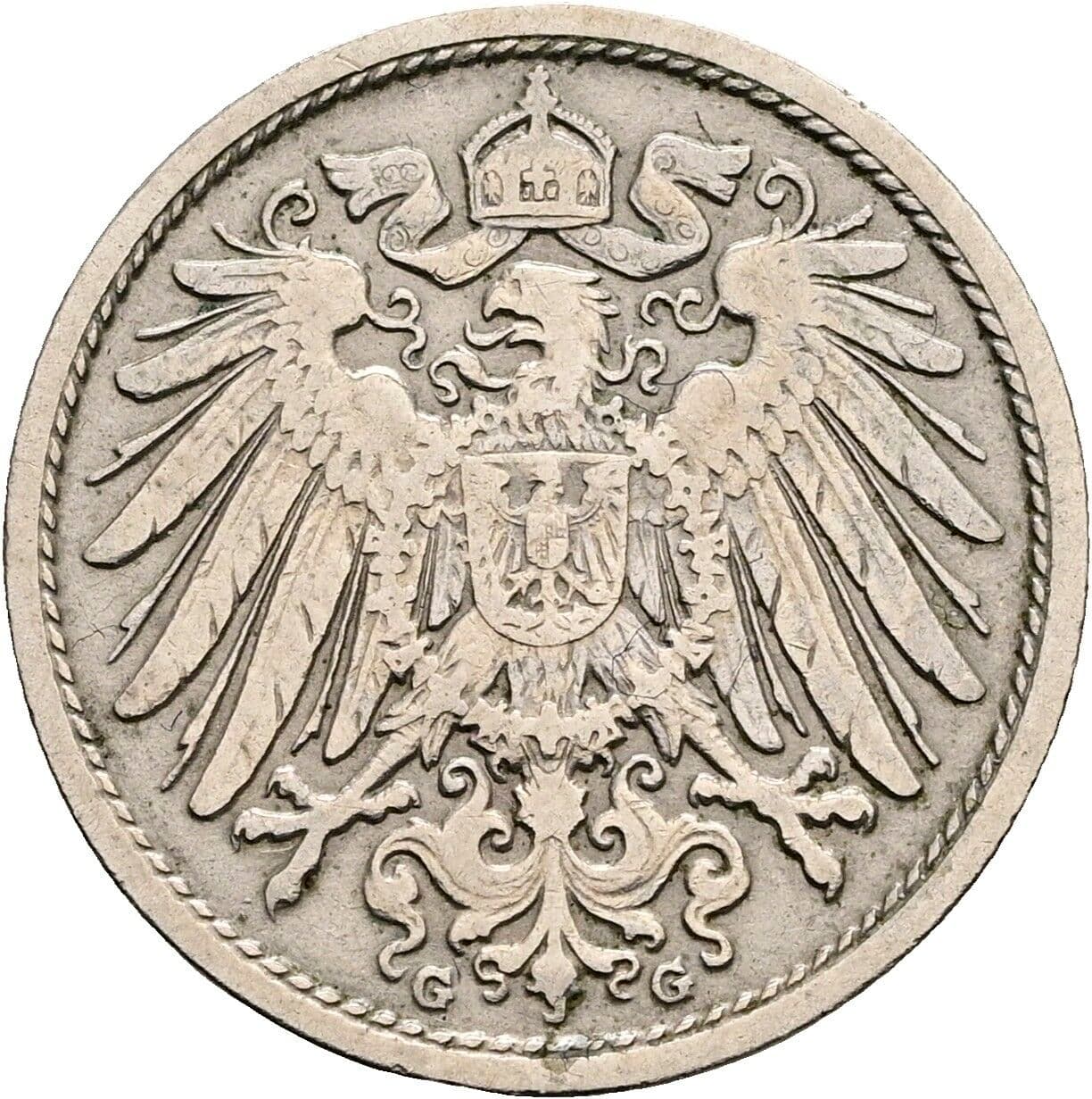 10 Pfennig 1907 G – Rückseite