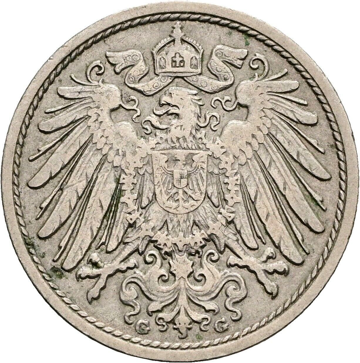 10 Pfennig 1909 G – Rückseite