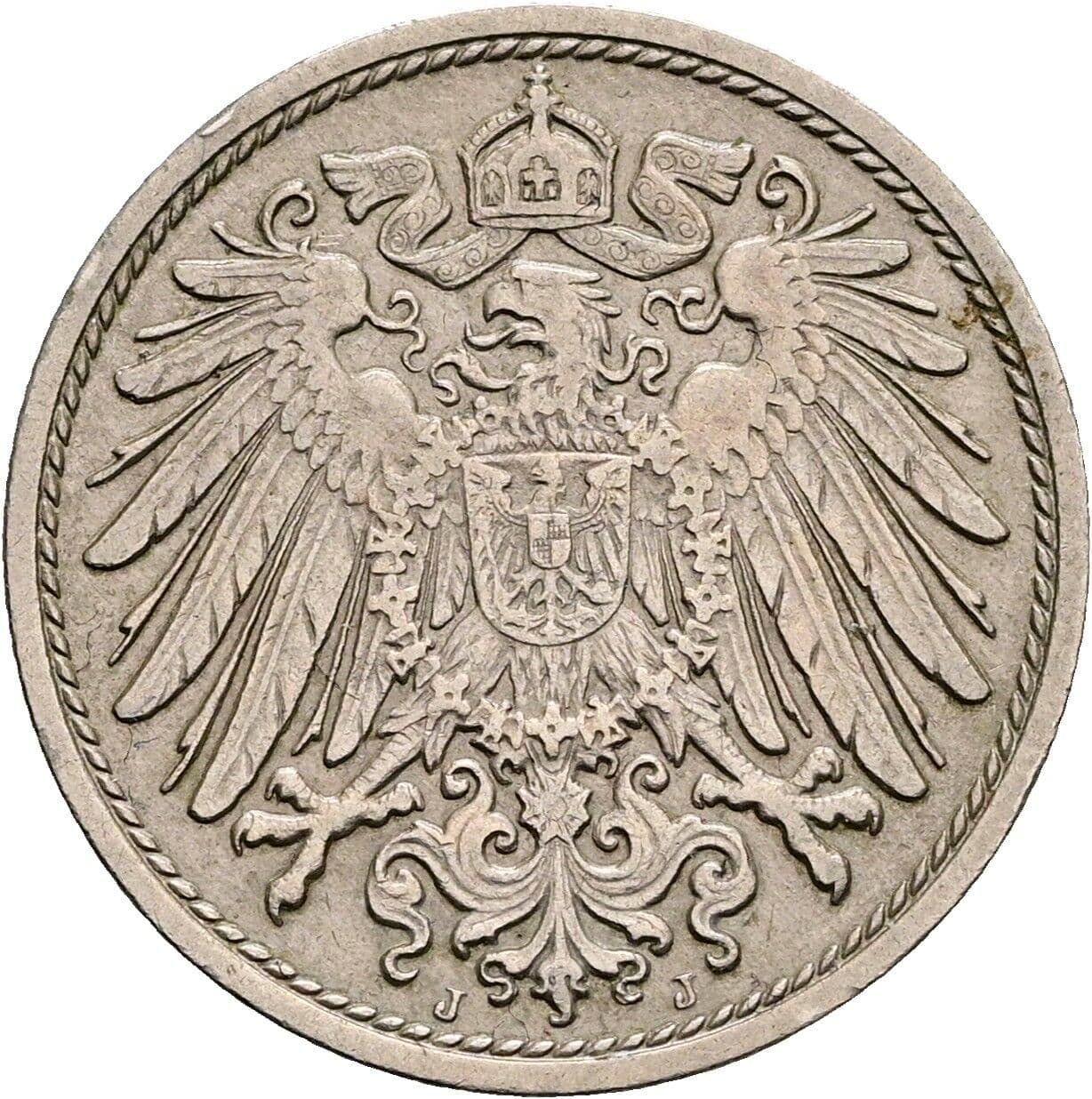10 Pfennig 1912 J – Rückseite