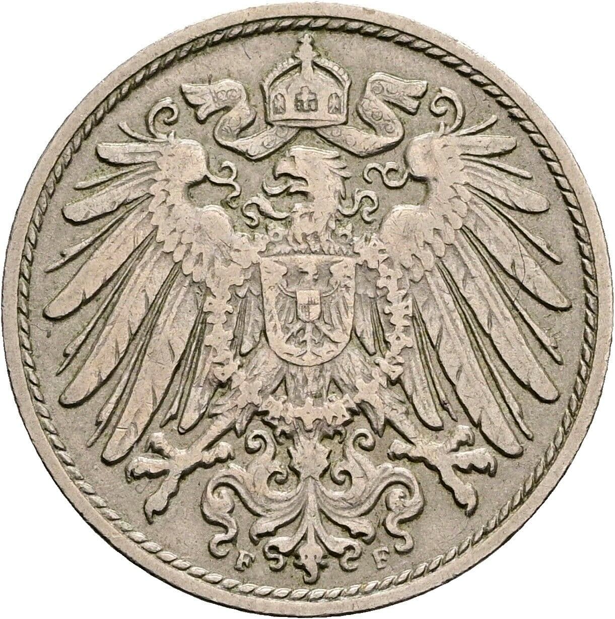10 Pfennig 1906 F – Rückseite