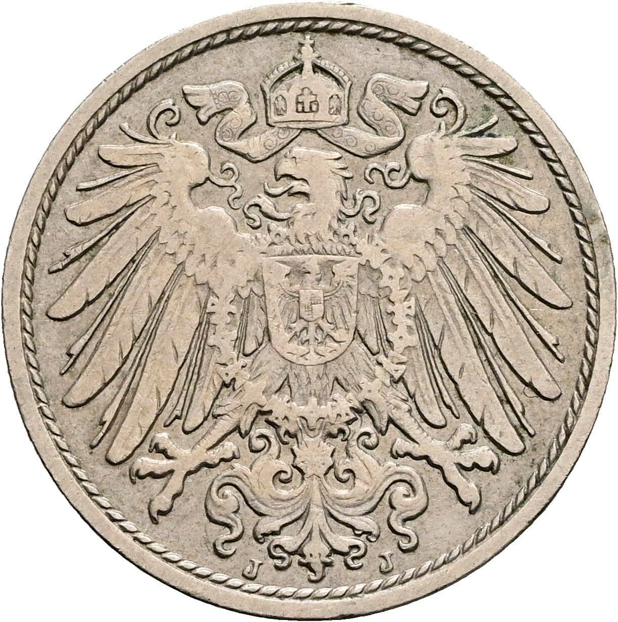 10 Pfennig 1906 J – Rückseite