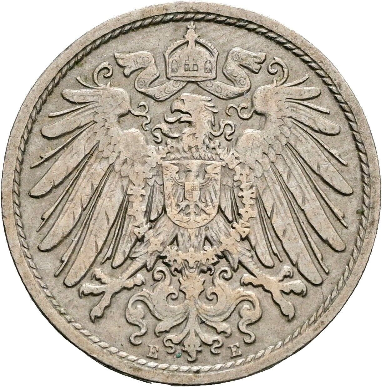 10 Pfennig 1906 E – Rückseite
