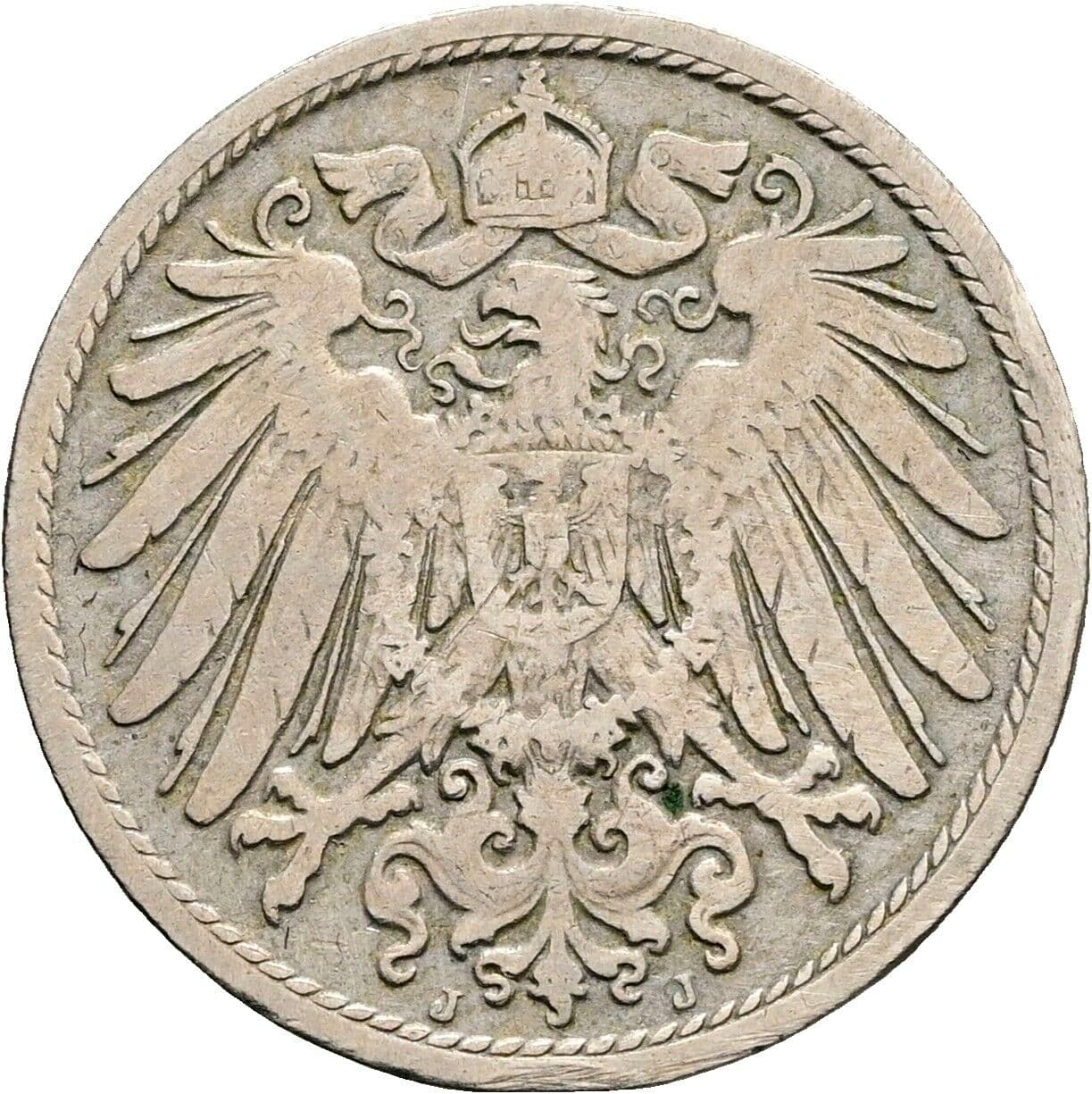 10 Pfennig 1896 J – Rückseite