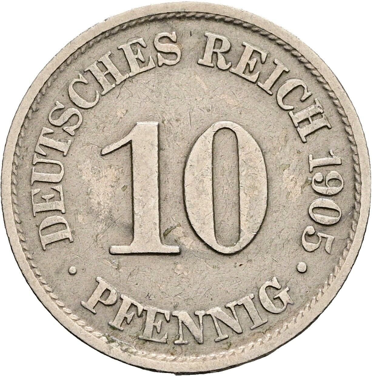 10 Pfennig 1905 A – Vorderseite