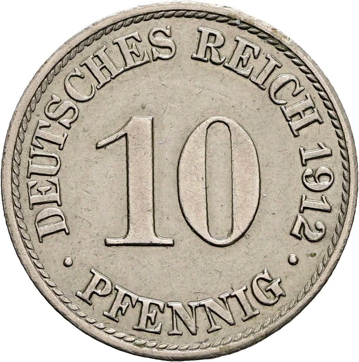 10 Pfennig 1912 A – Vorderseite