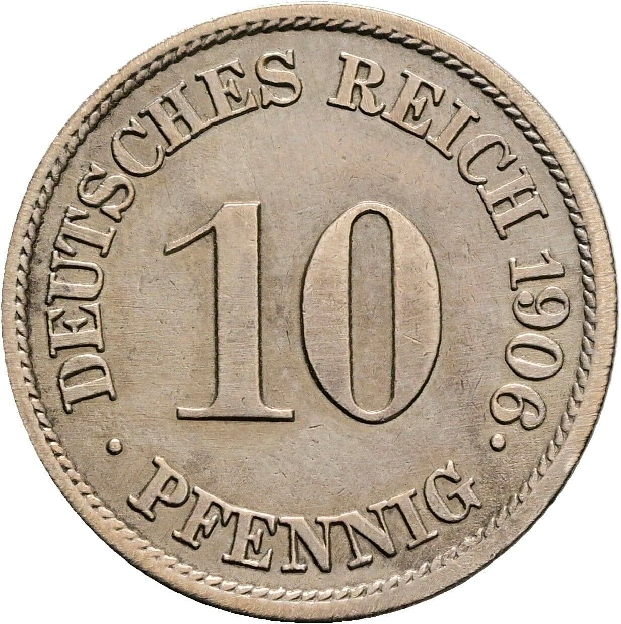 10 Pfennig 1906 J – Vorderseite