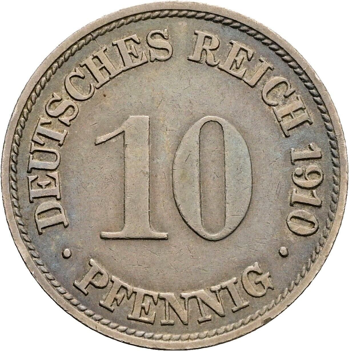 10 Pfennig 1910 G – Vorderseite