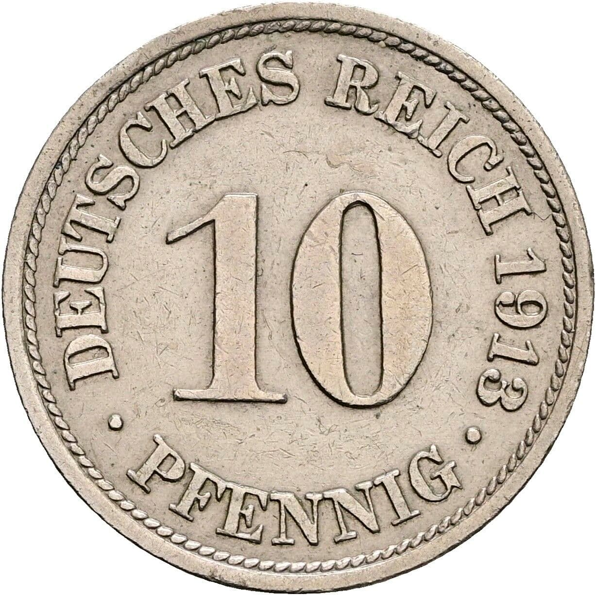 10 Pfennig 1913 F – Vorderseite