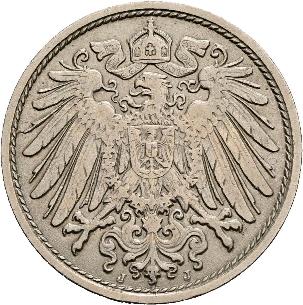 10 Pfennig 1911 J – Rückseite