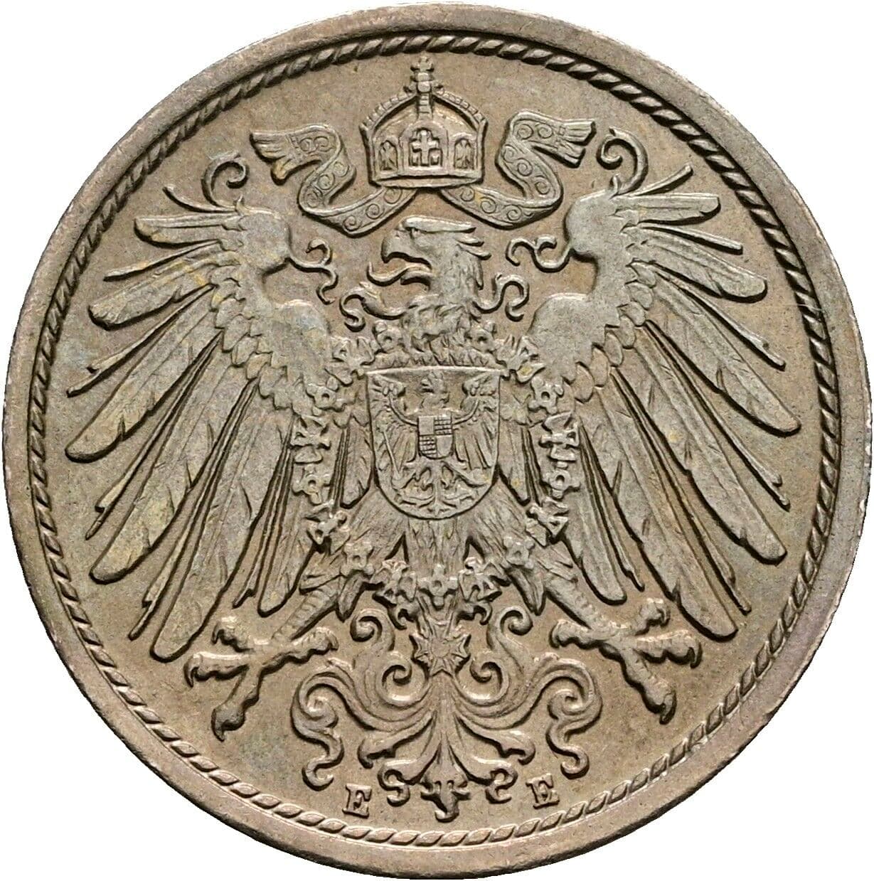 10 Pfennig 1911 E – Rückseite