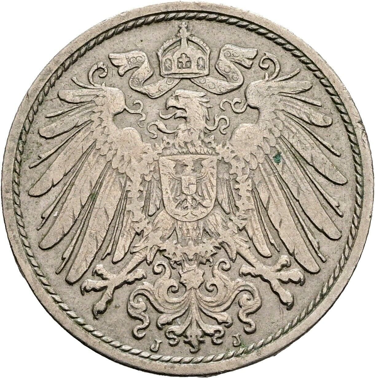 10 Pfennig 1907 J – Rückseite